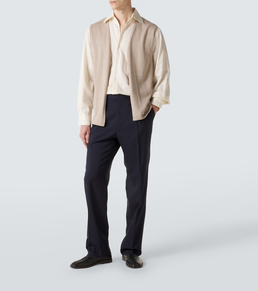 Stòffa - Striped cotton and silk shirt