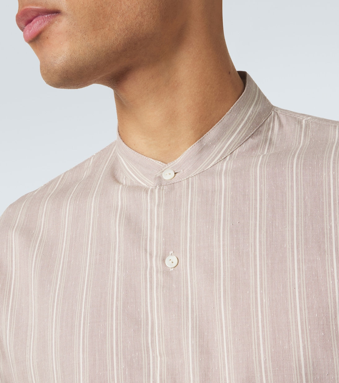 Stòffa - Striped cotton and silk shirt