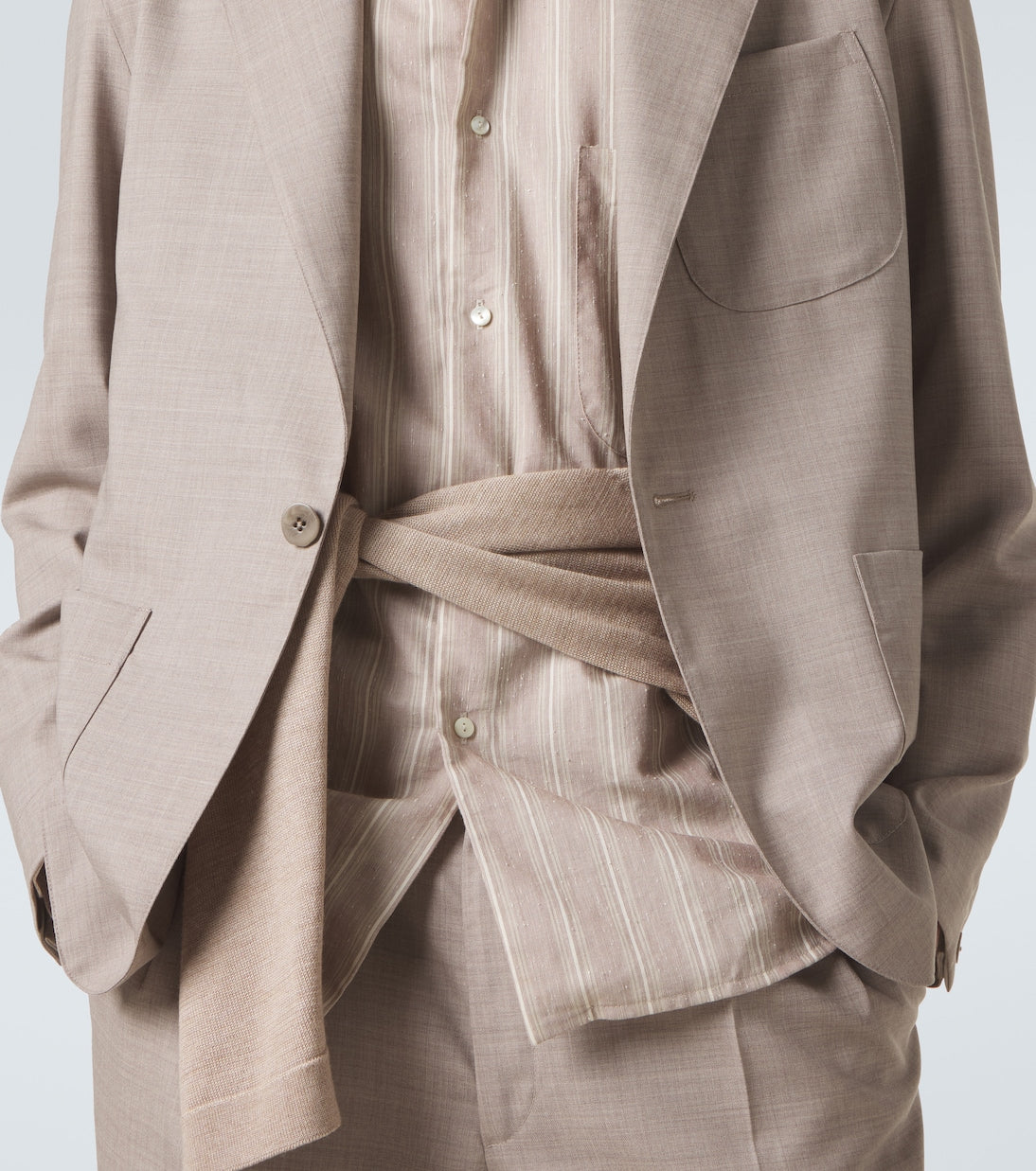 Stòffa - Striped cotton and silk shirt