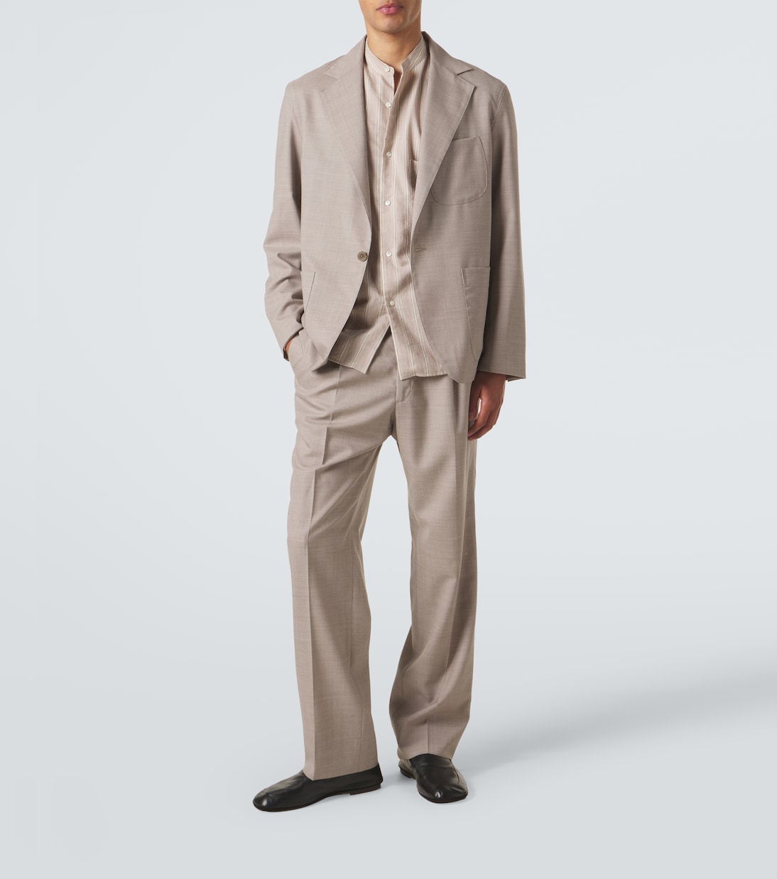 Stòffa - Pleated wool wide-leg pants