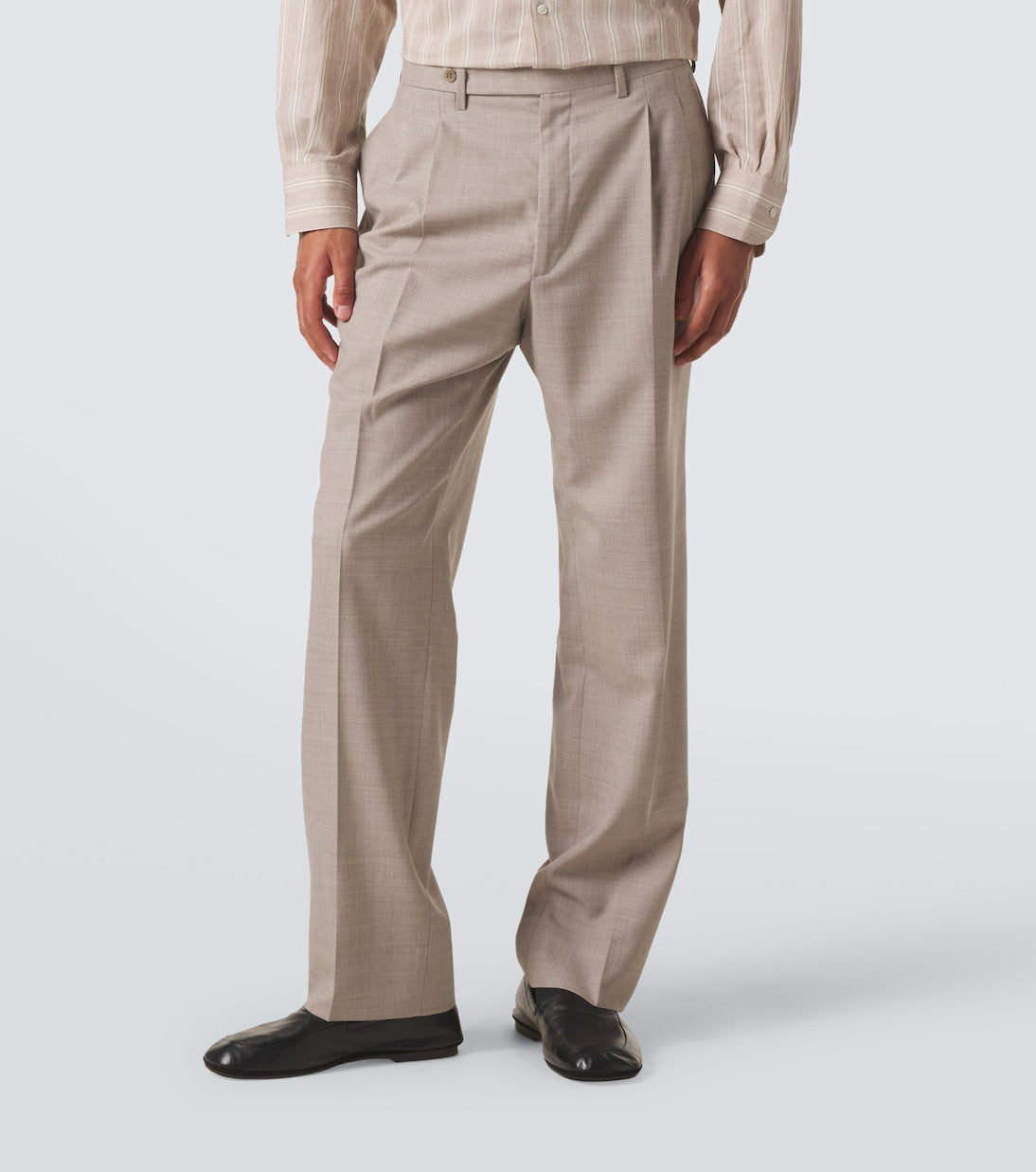 Stòffa - Pleated wool wide-leg pants