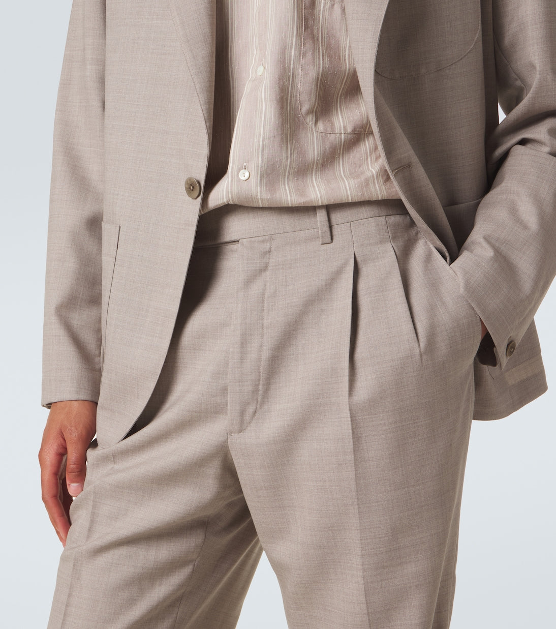 Stòffa - Pleated wool wide-leg pants