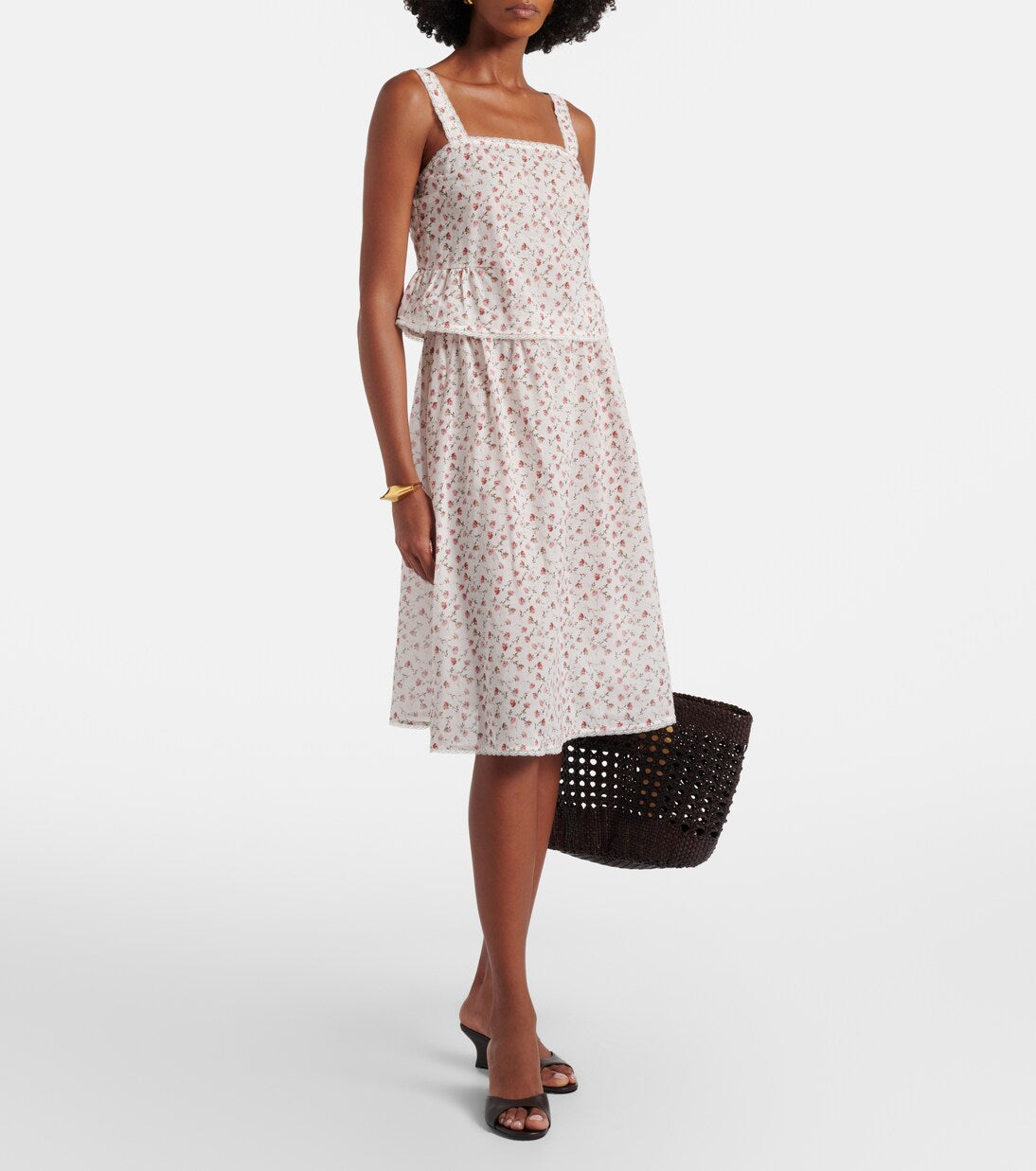 Posse - Charlotte floral cotton midi skirt