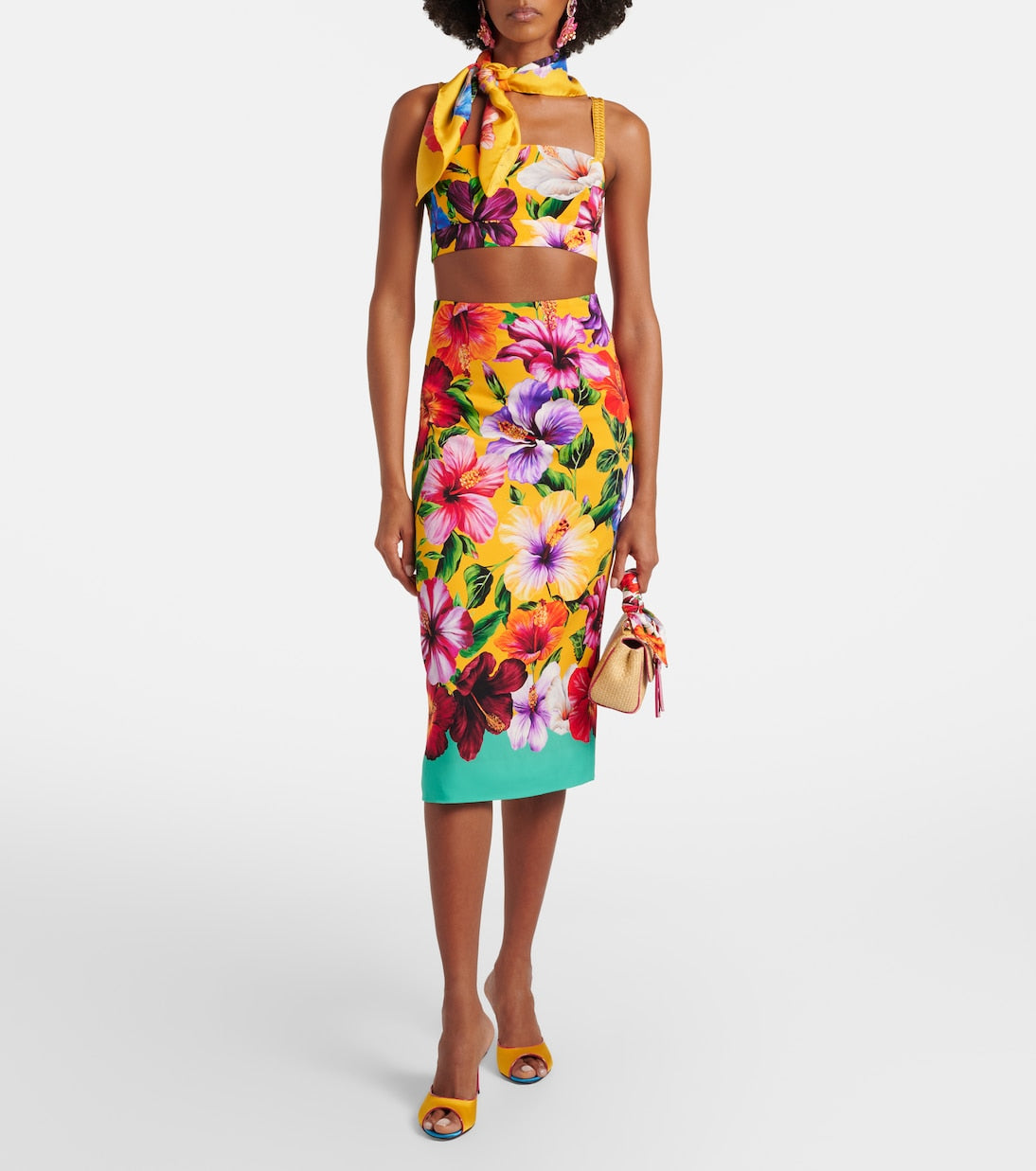 Dolce&Gabbana - Floral silk-blend pencil skirt