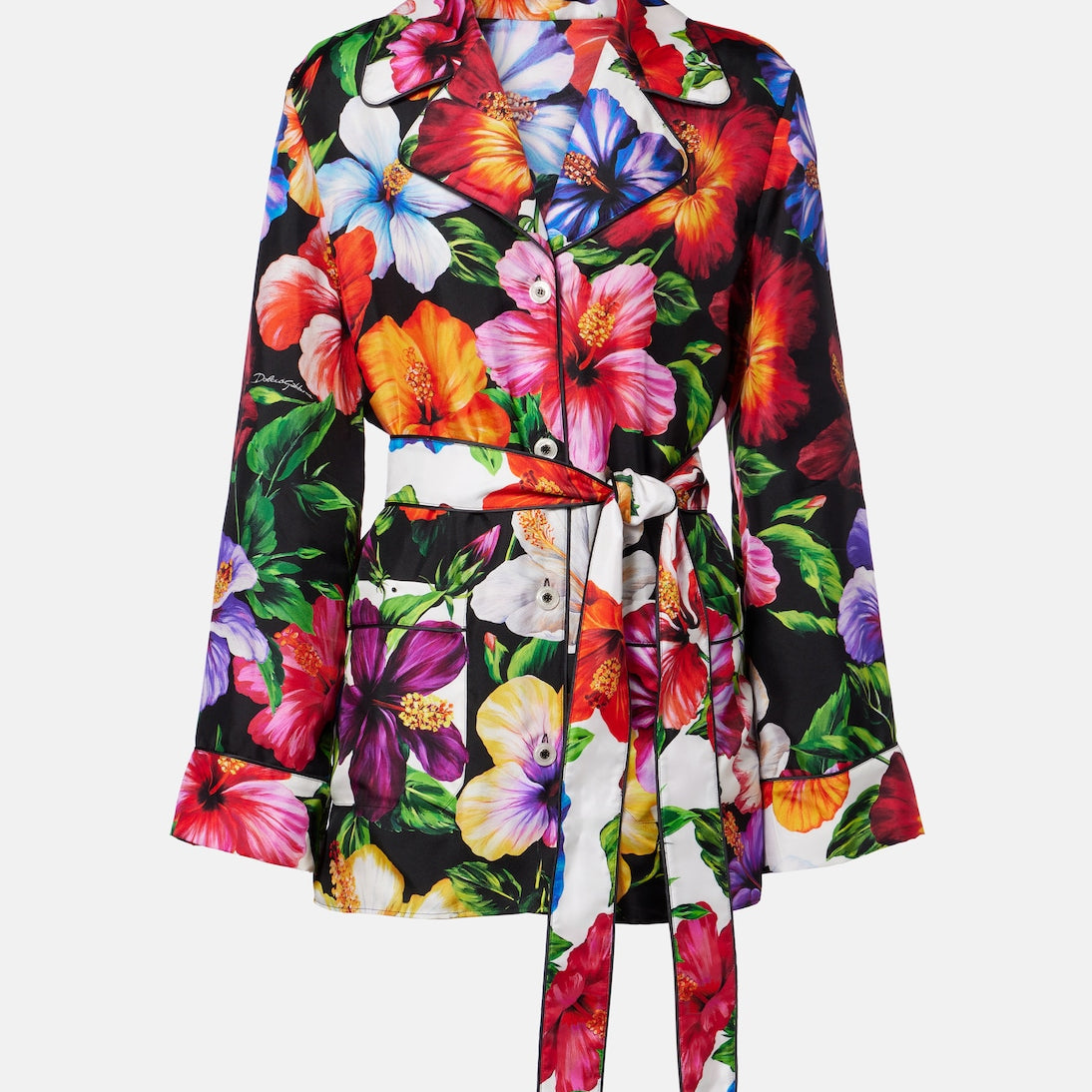 Dolce&Gabbana - Belted floral silk shirt