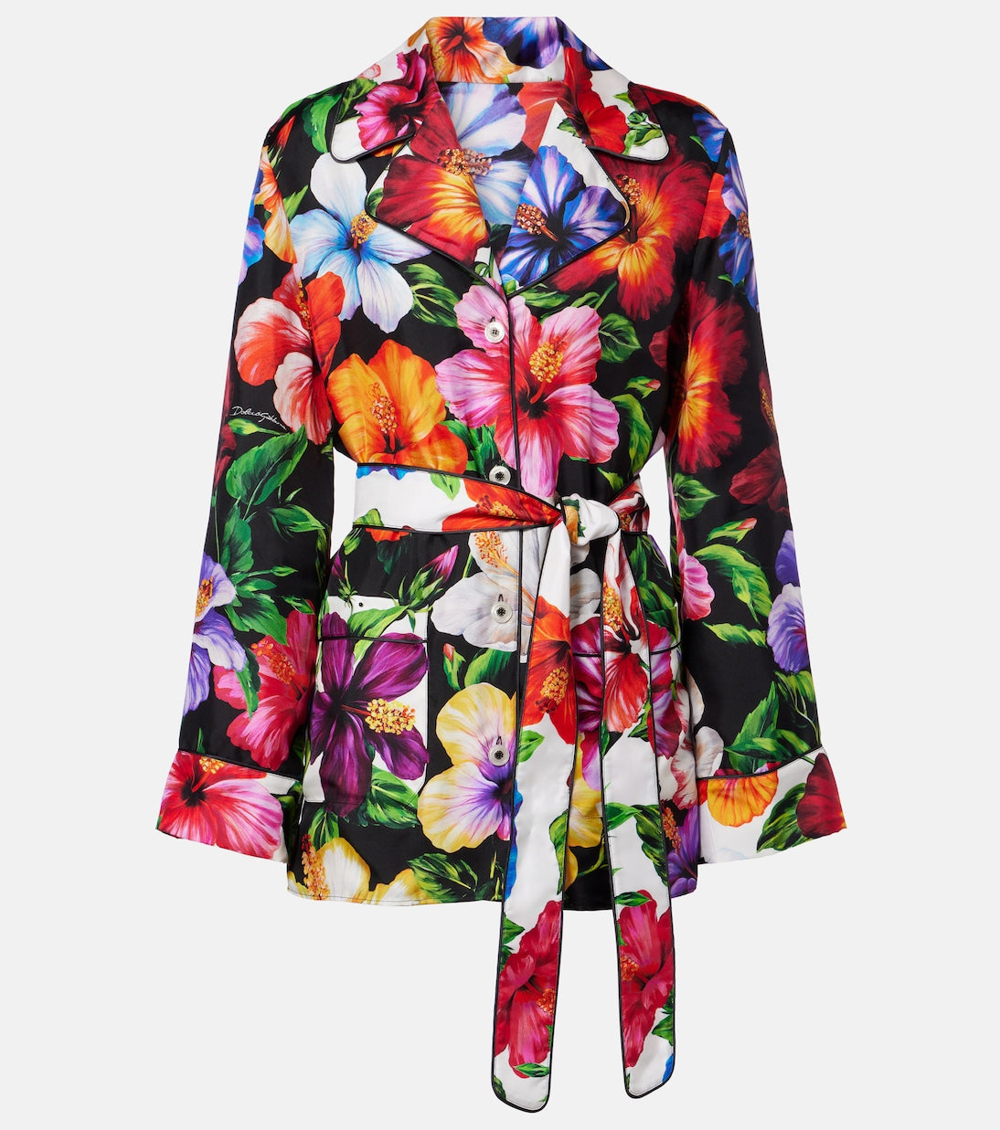 Dolce&Gabbana - Belted floral silk shirt