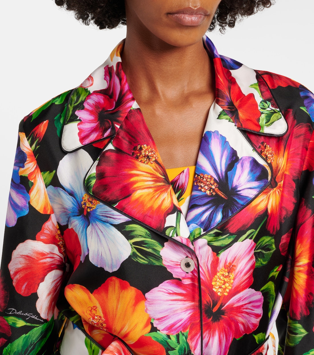 Dolce&Gabbana - Belted floral silk shirt
