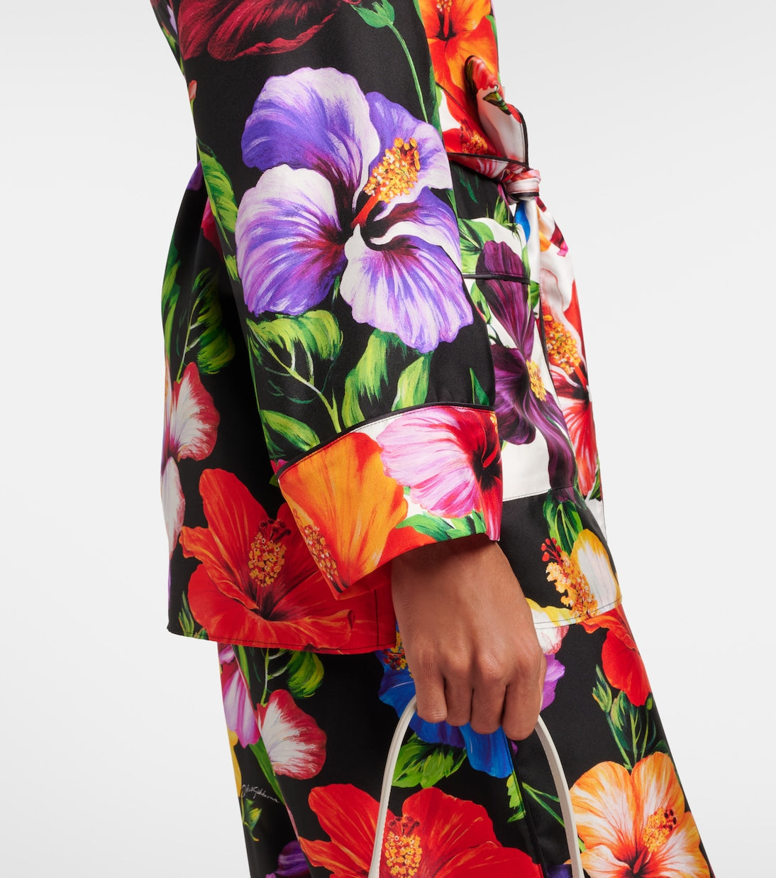 Dolce&Gabbana - Belted floral silk shirt