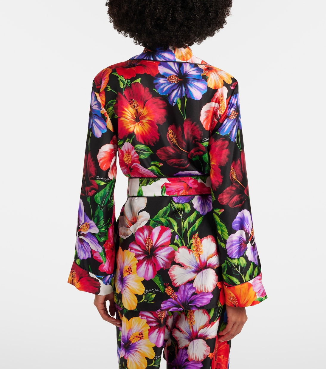 Dolce&Gabbana - Belted floral silk shirt