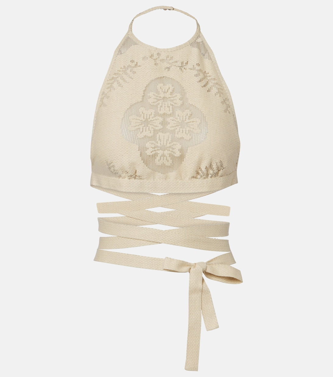 Valentino Garavani - Open-back cotton-blend crop top