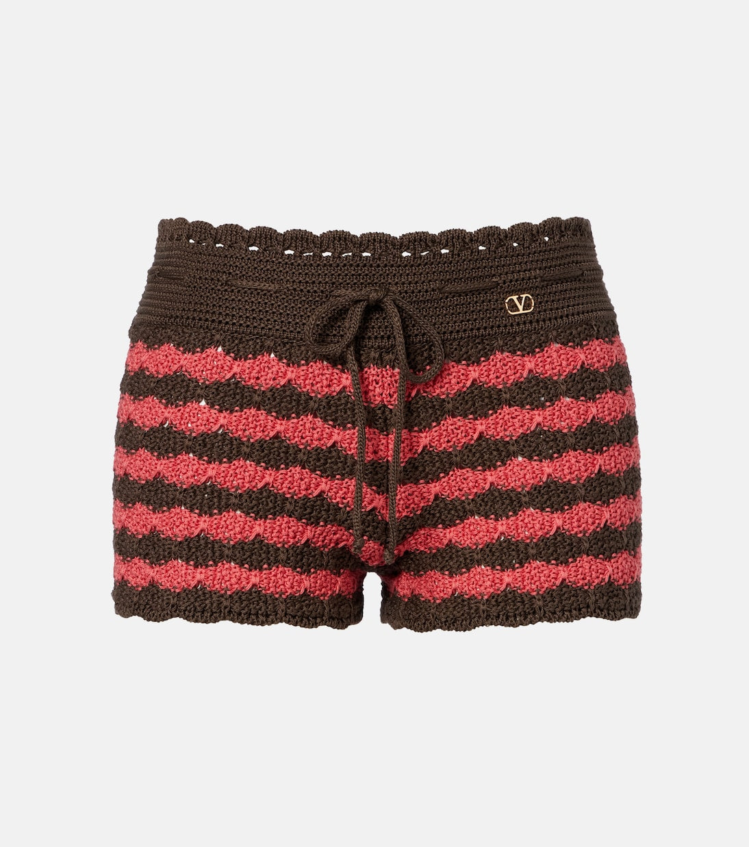 Valentino Garavani - Striped knitted cotton shorts
