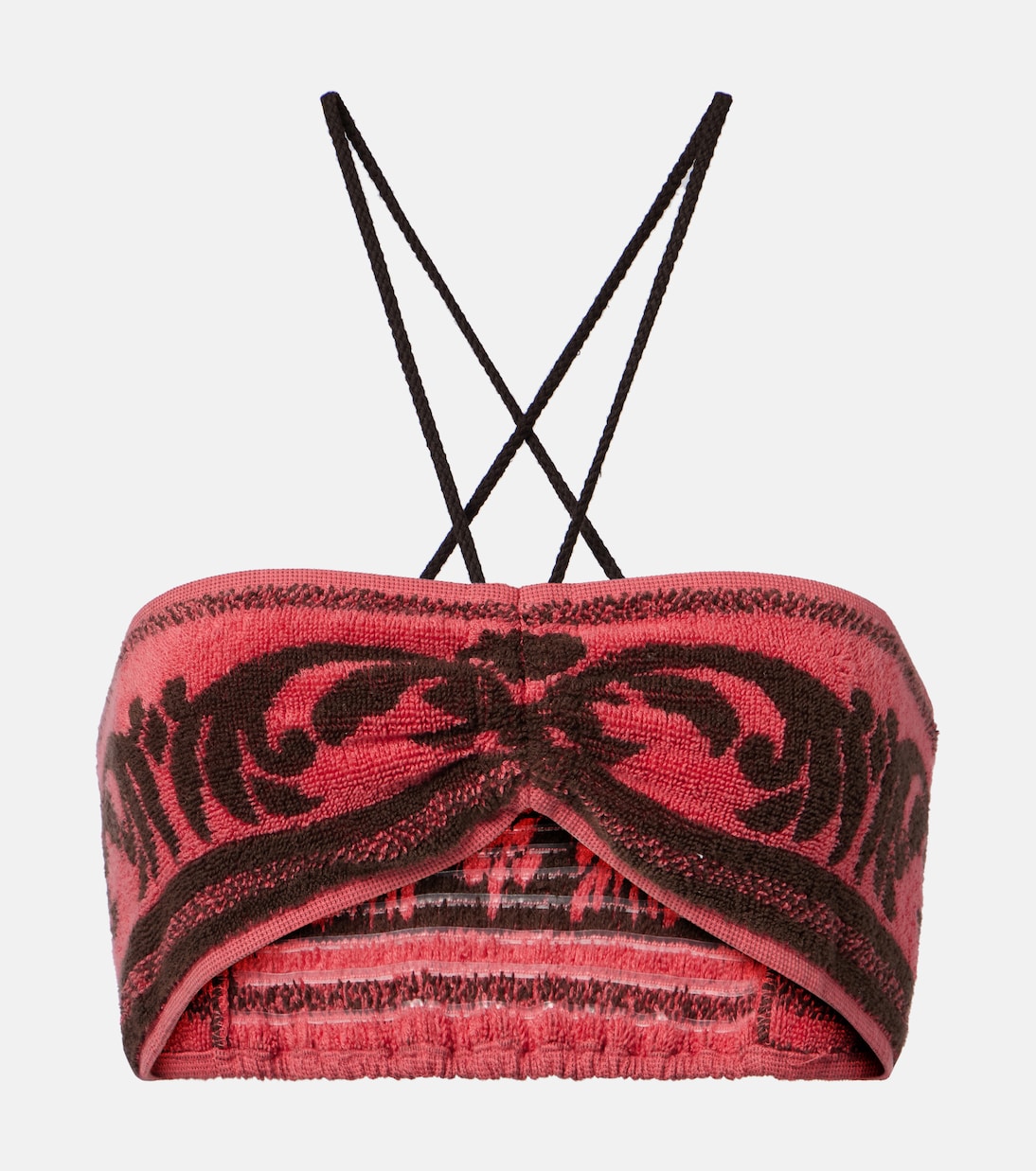 Valentino Garavani - Cotton terry jacquard bra top