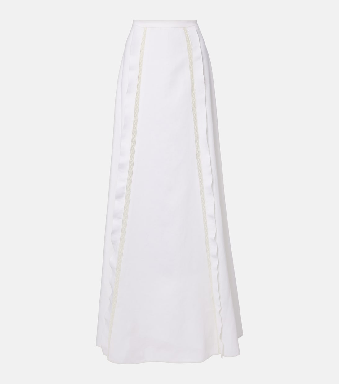 Valentino Garavani - Lace-trimmed linen maxi skirt