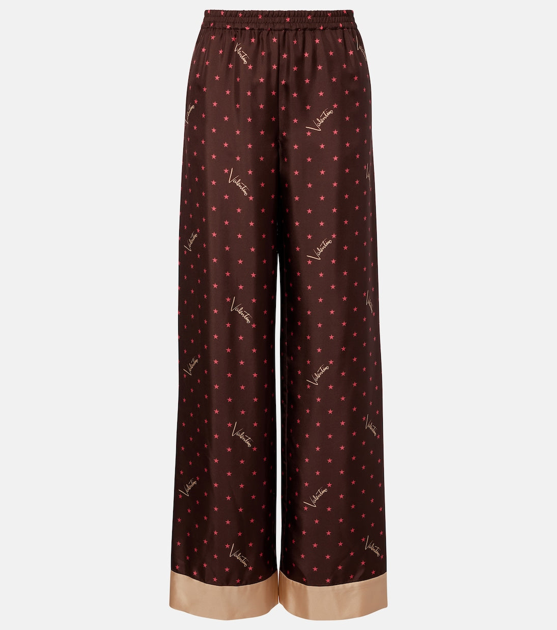 Valentino Garavani - Printed silk twill palazzo pants