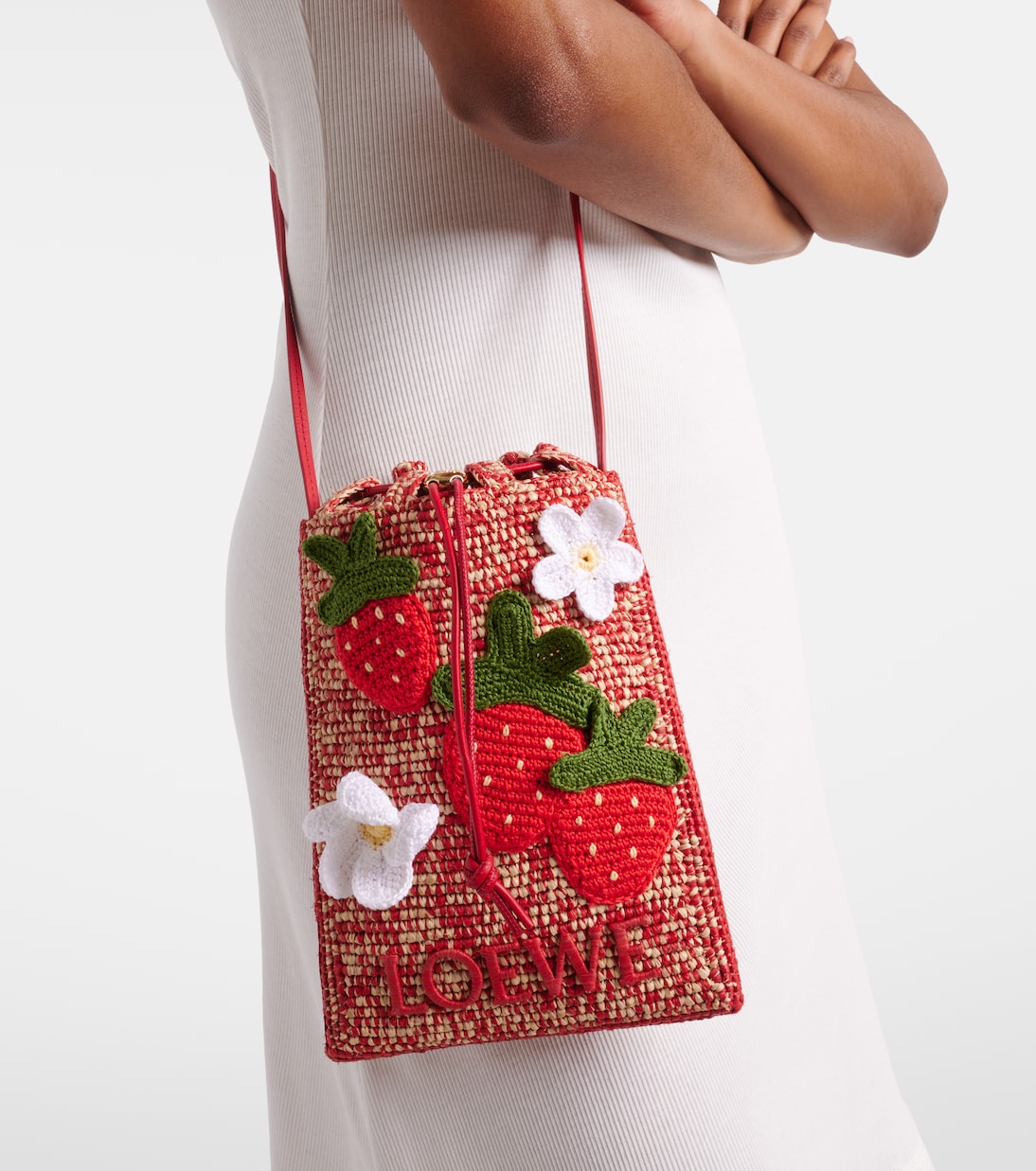Loewe - Paula's Ibiza raffia pouch with strap