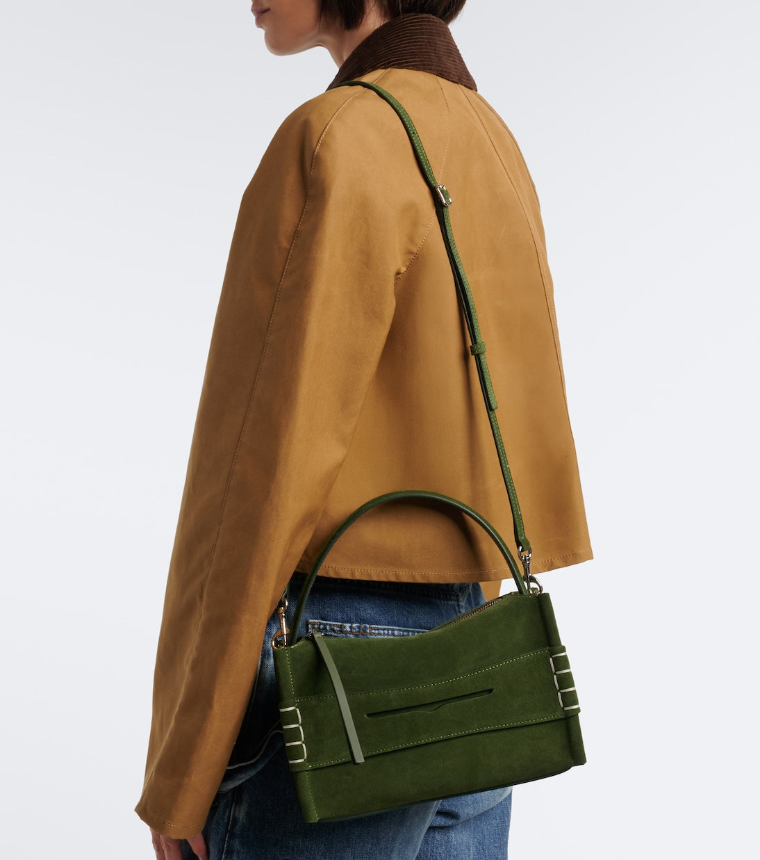 JW Anderson - Loafer Small suede top-handle bag