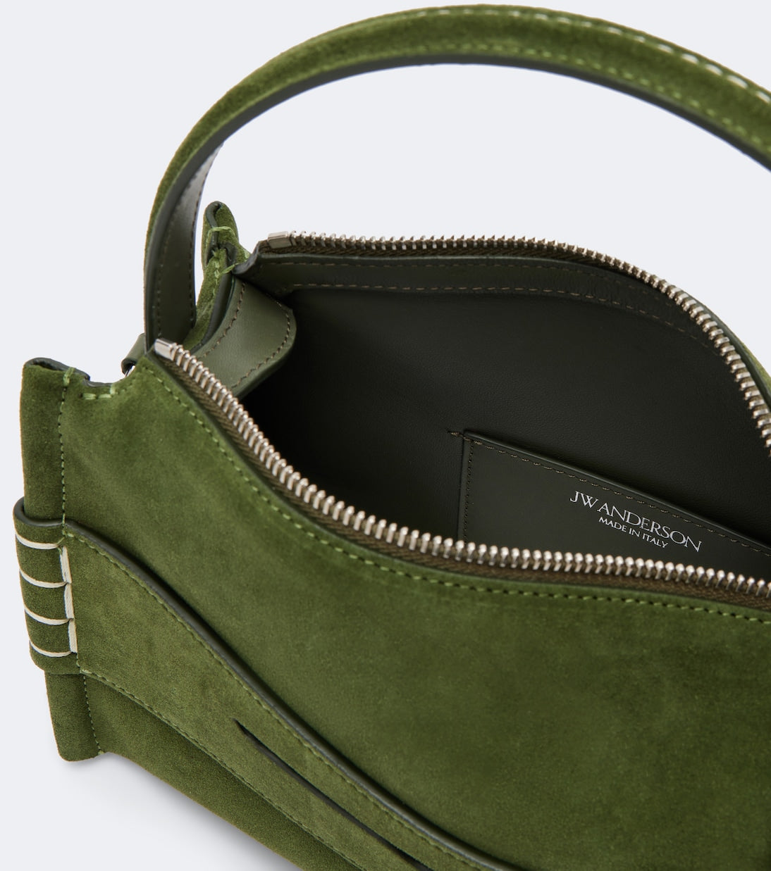 JW Anderson - Loafer Small suede top-handle bag