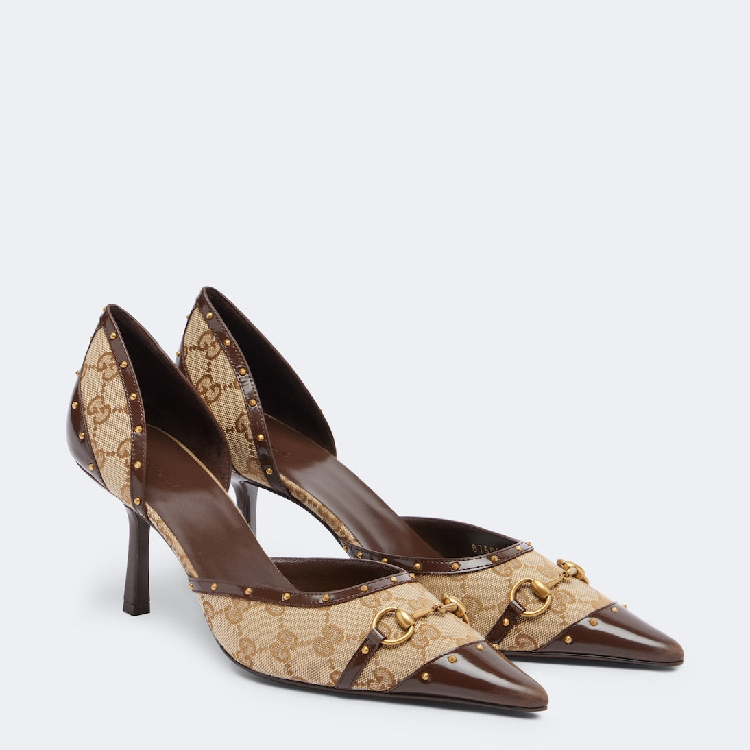 Gucci - Savoy GG canvas leather-trimmed pumps