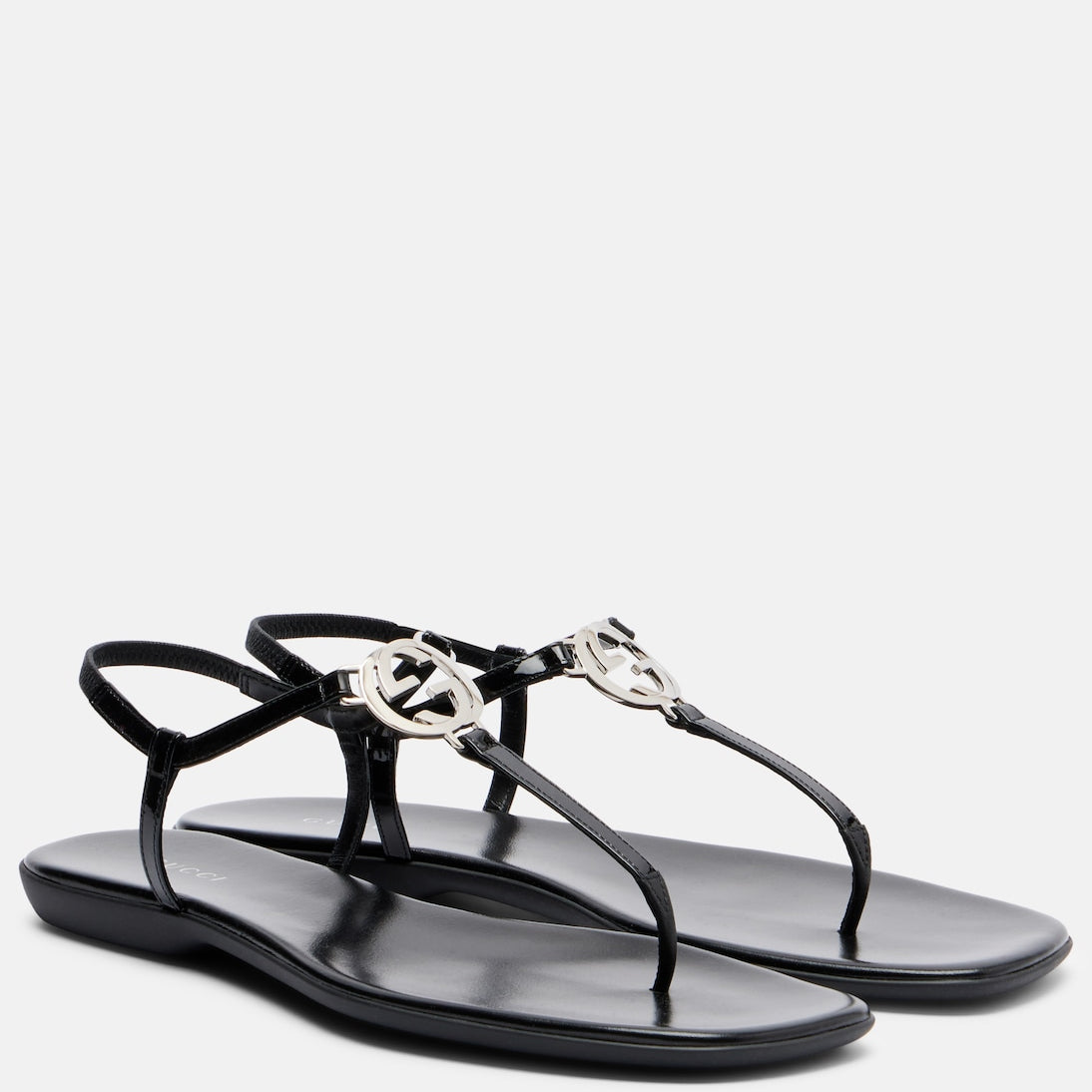 Gucci - Interlocking G leather thong sandals