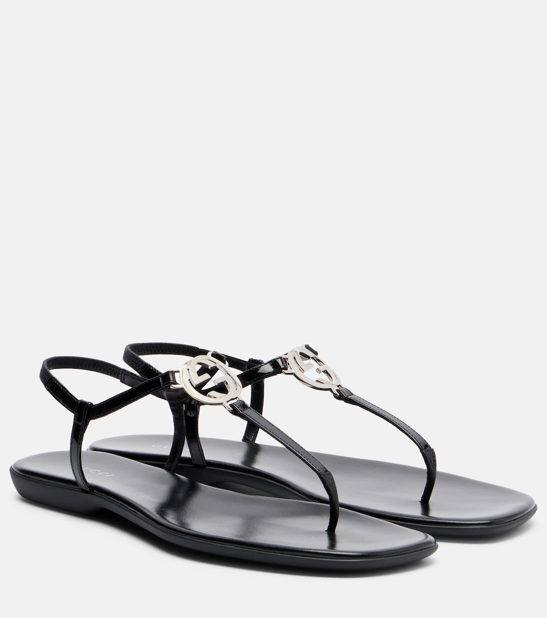 Gucci - Interlocking G leather thong sandals