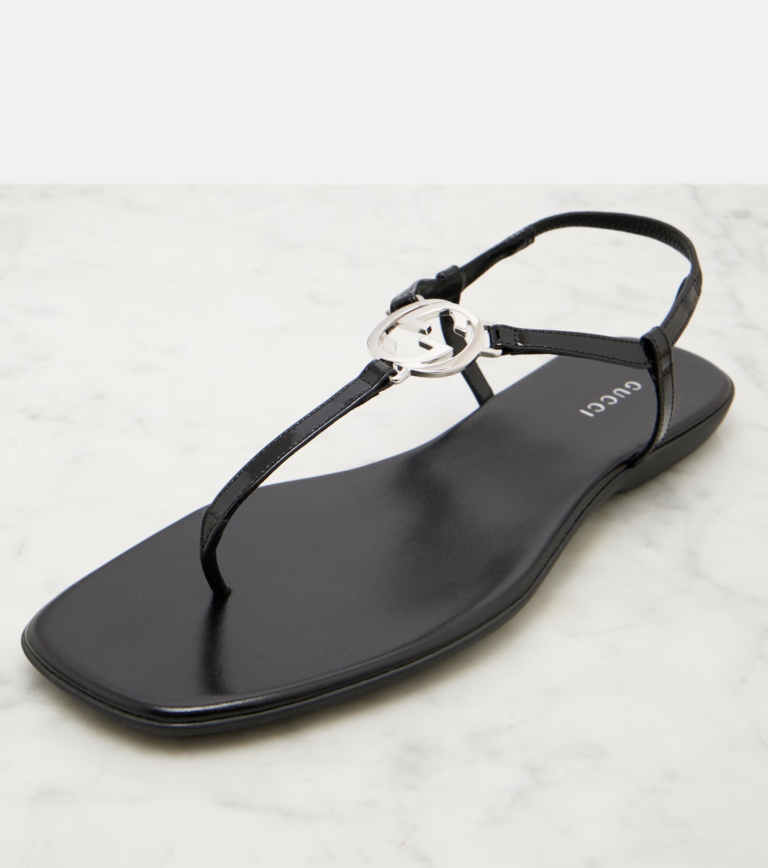 Gucci - Interlocking G leather thong sandals