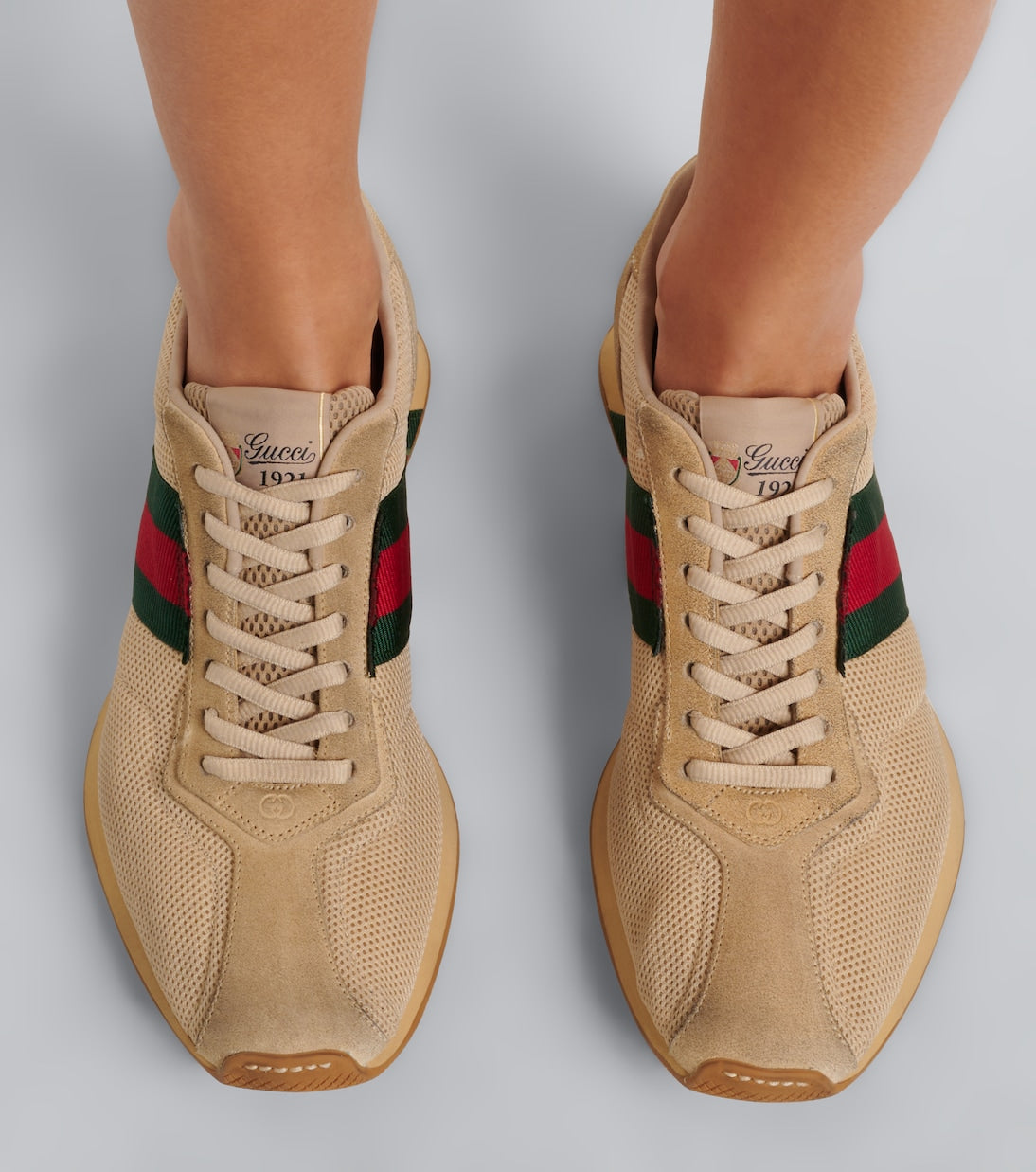 Gucci - Gucci Tempo suede-trimmed sneakers