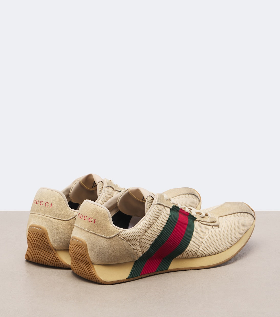 Gucci - Gucci Tempo suede-trimmed sneakers