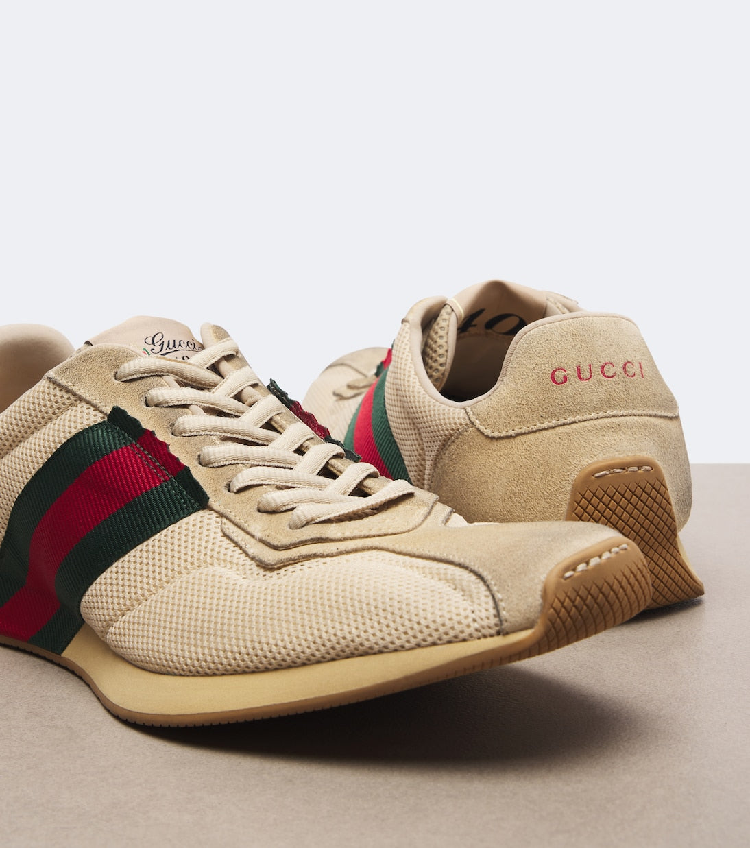 Gucci - Gucci Tempo suede-trimmed sneakers