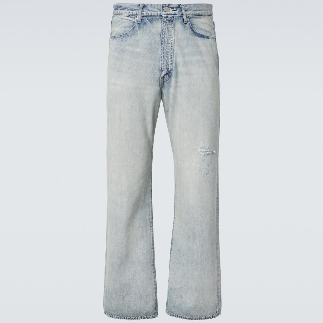 Auralee - Distressed straight jeans