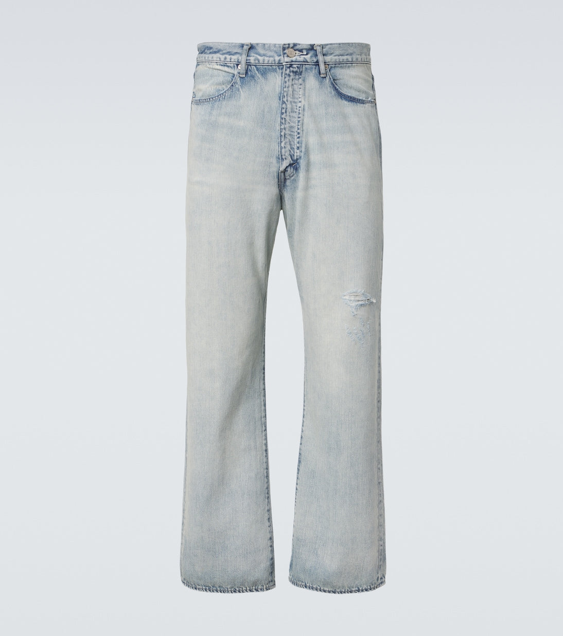 Auralee - Distressed straight jeans
