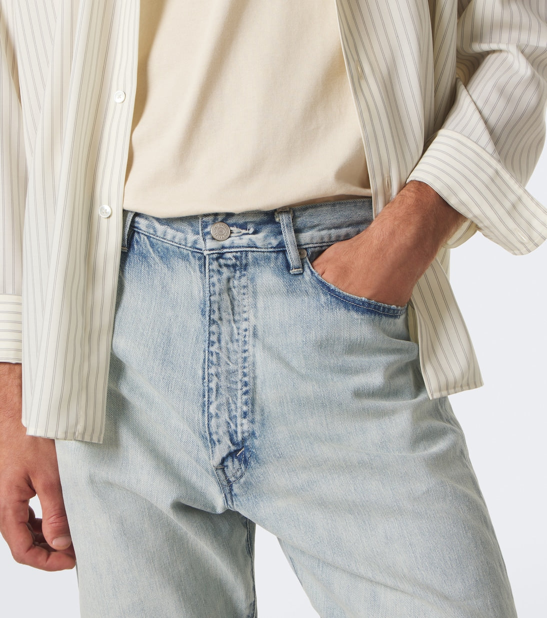 Auralee - Distressed straight jeans