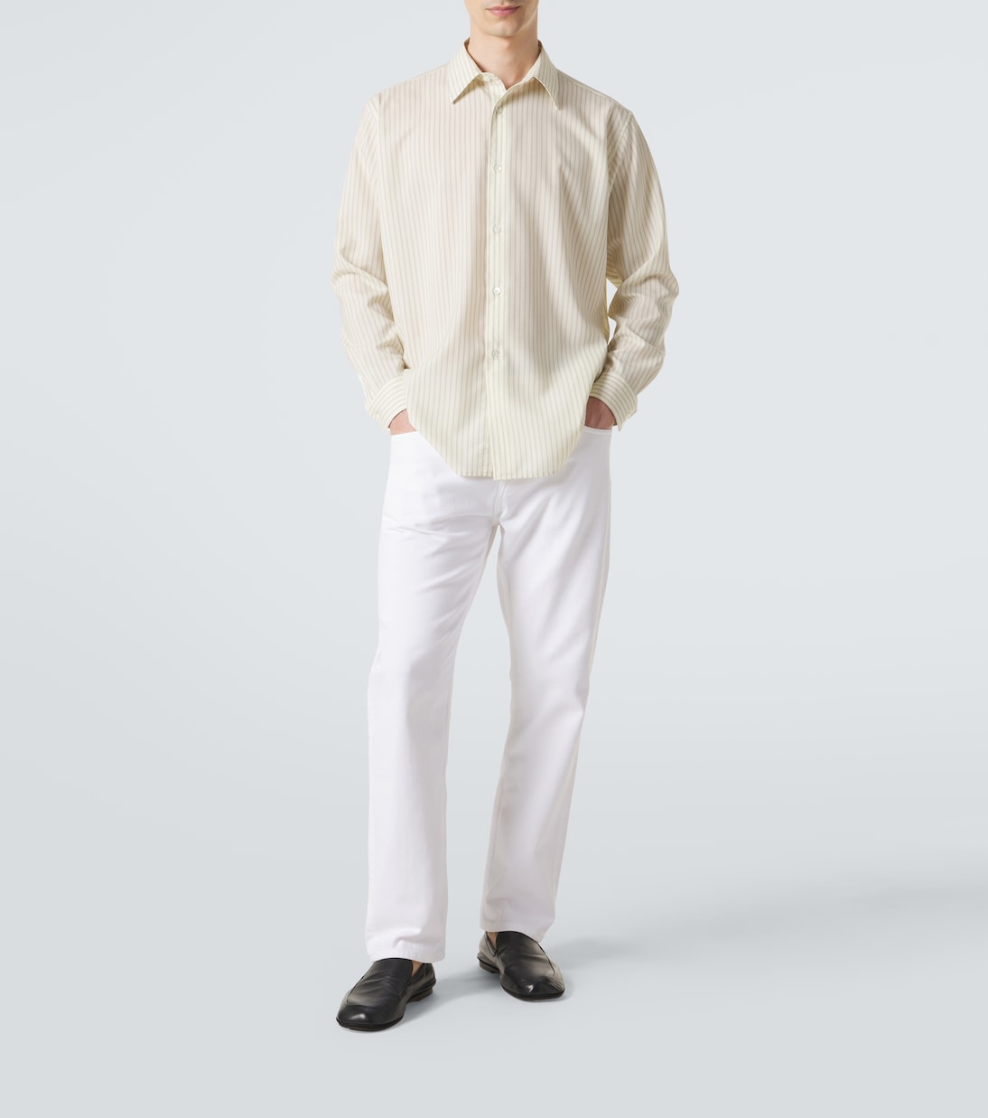 Auralee - Striped wool shirt