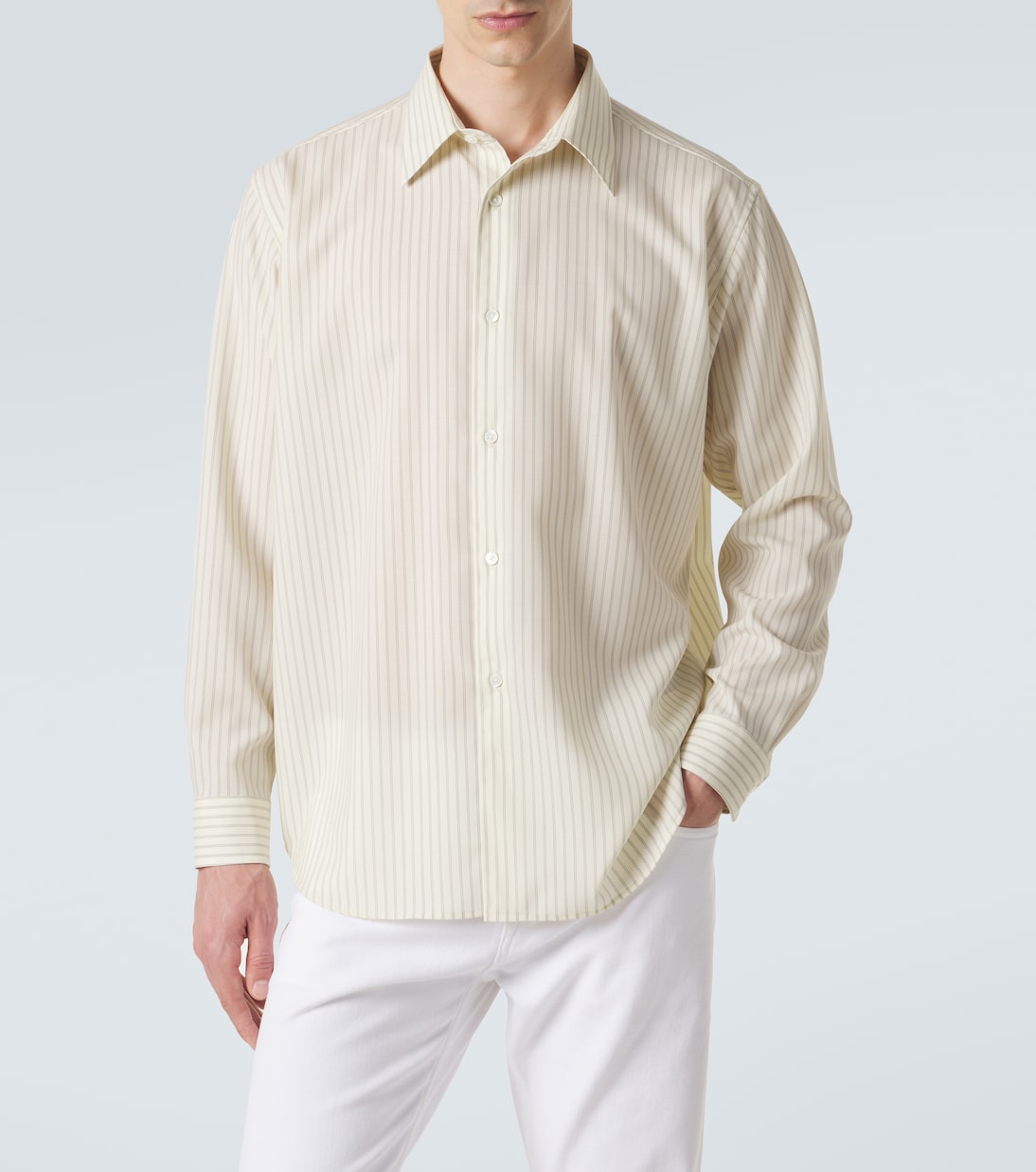 Auralee - Striped wool shirt