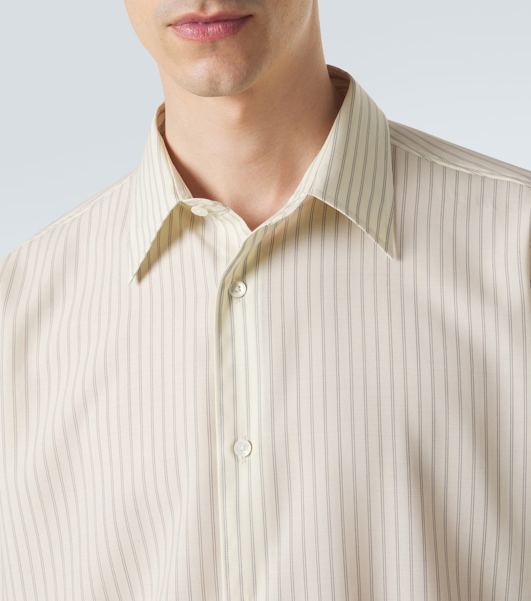 Auralee - Striped wool shirt