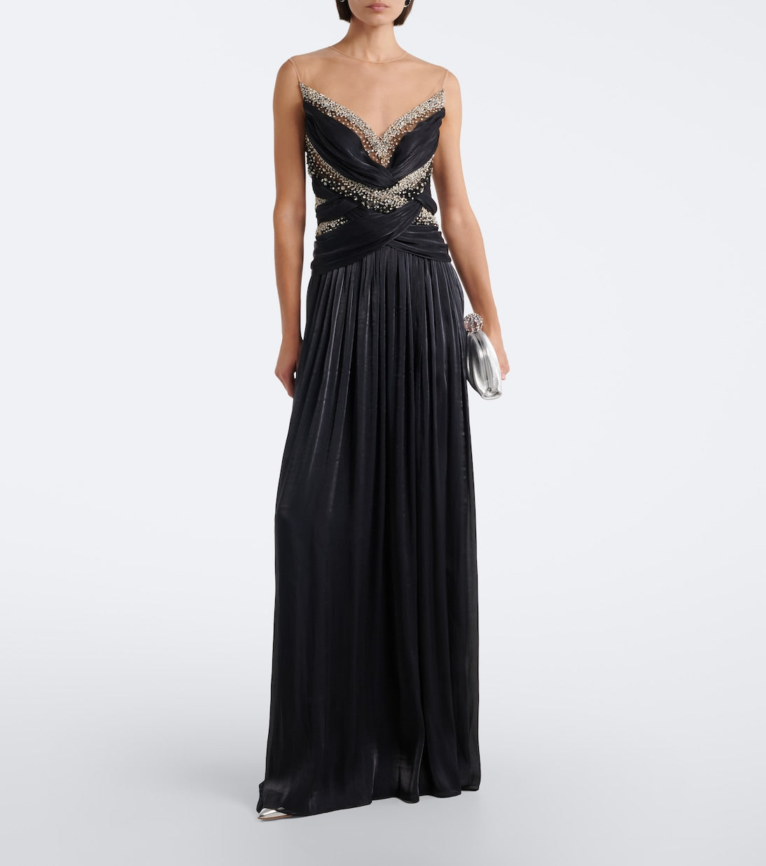 Costarellos - Branka embellished georgette gown
