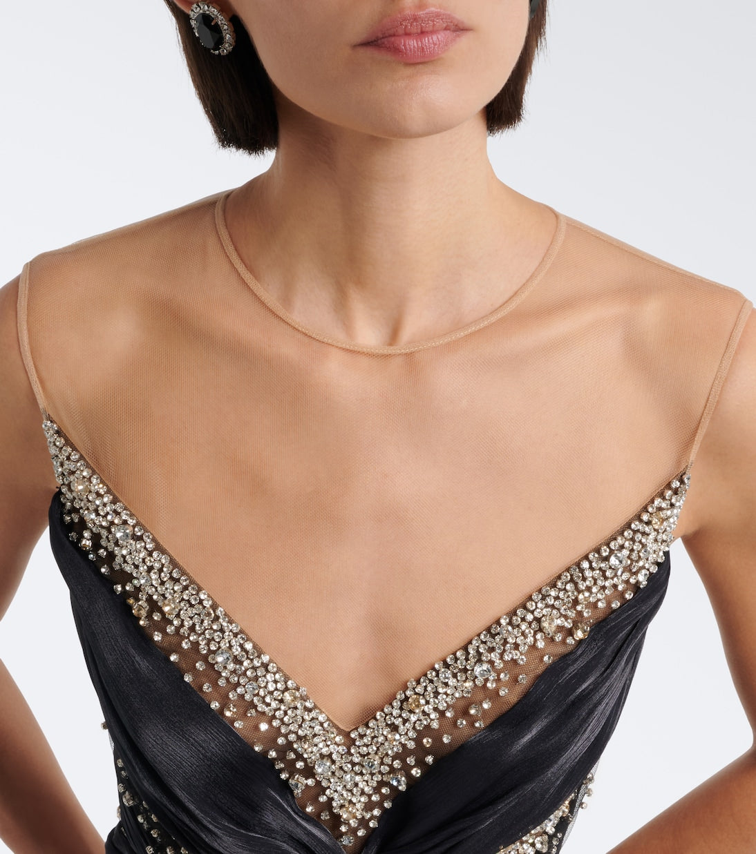 Costarellos - Branka embellished georgette gown