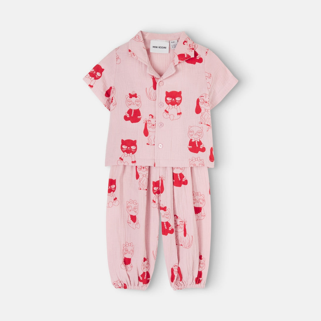 Mini Rodini - Baby Mini Babies cotton shirt and pants set