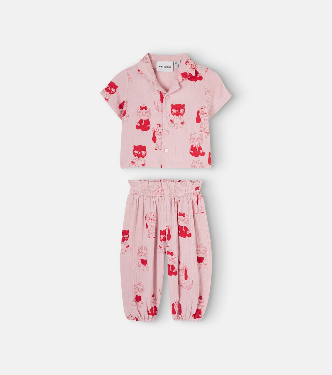 Mini Rodini - Baby Mini Babies cotton shirt and pants set