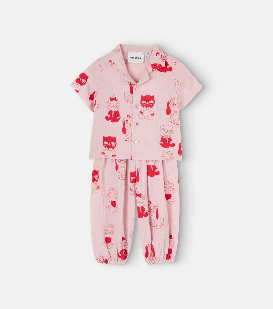Mini Rodini - Baby Mini Babies cotton shirt and pants set