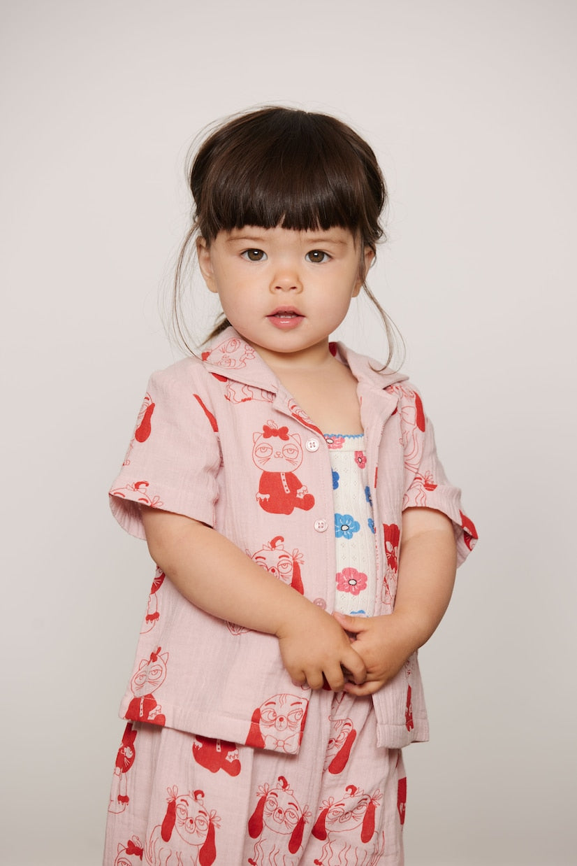 Mini Rodini - Baby Mini Babies cotton shirt and pants set