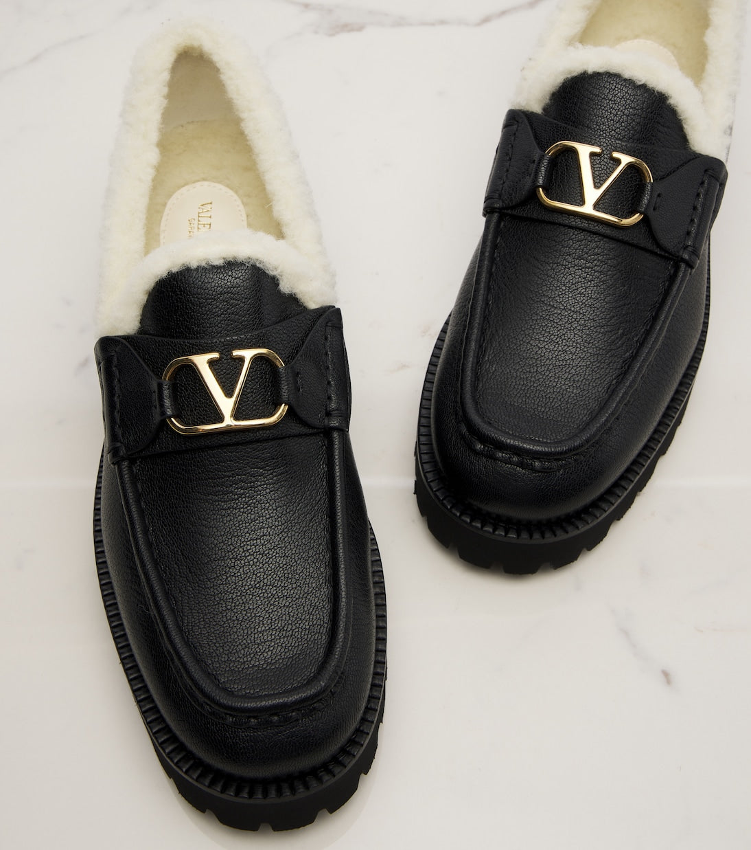 Valentino Garavani - VLogo leather loafers