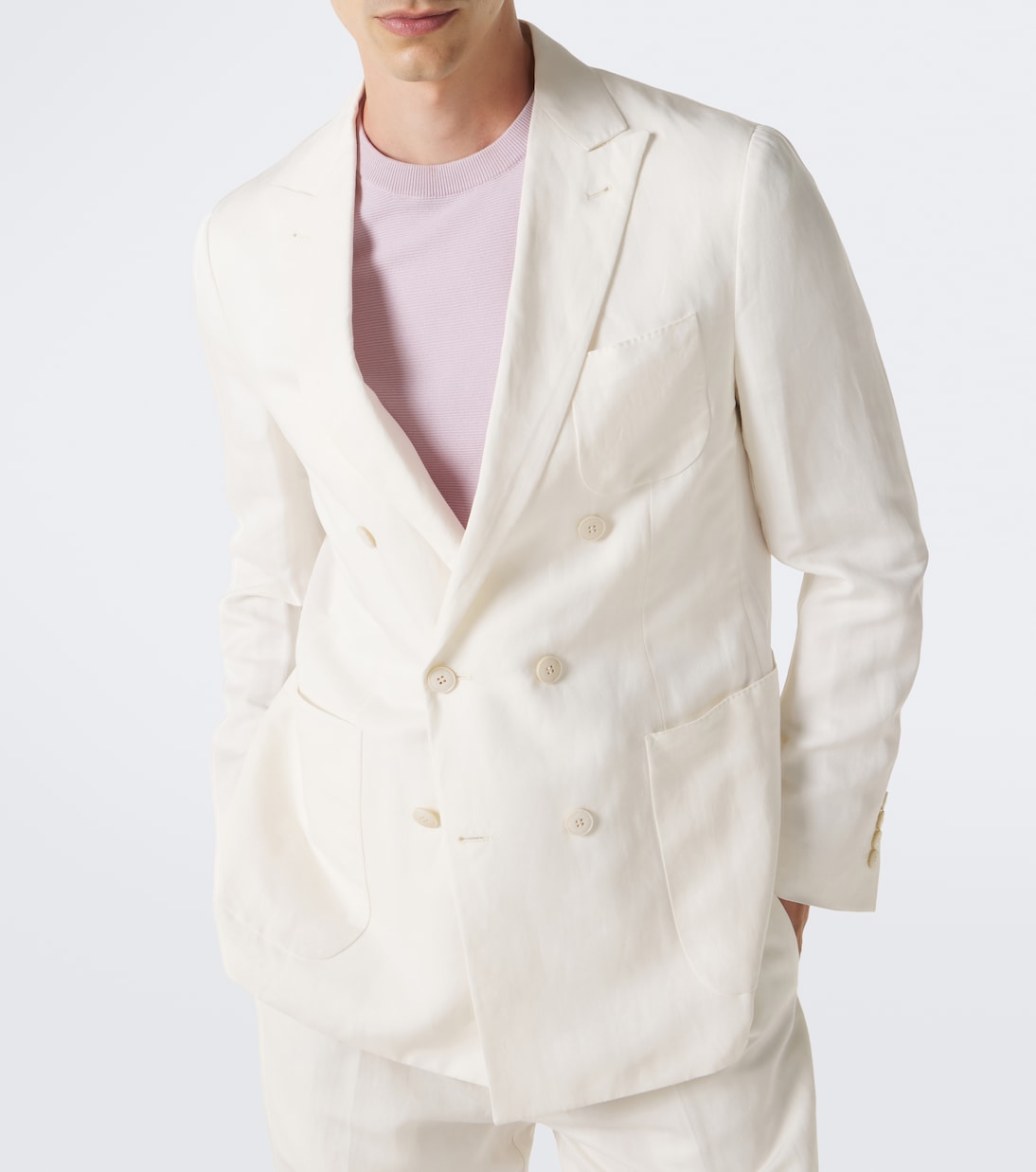 Canali - Kei linen and silk suit jacket