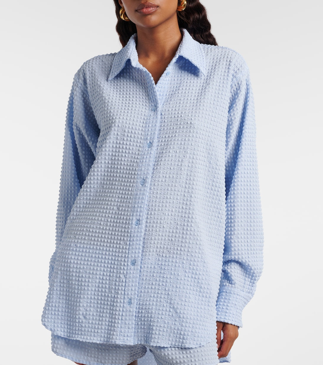 Hunza G - Resort oversized seersucker shirt
