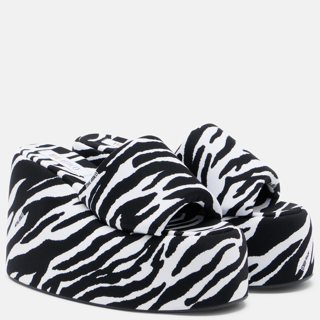 The Attico - Mochi zebra-print platform slides