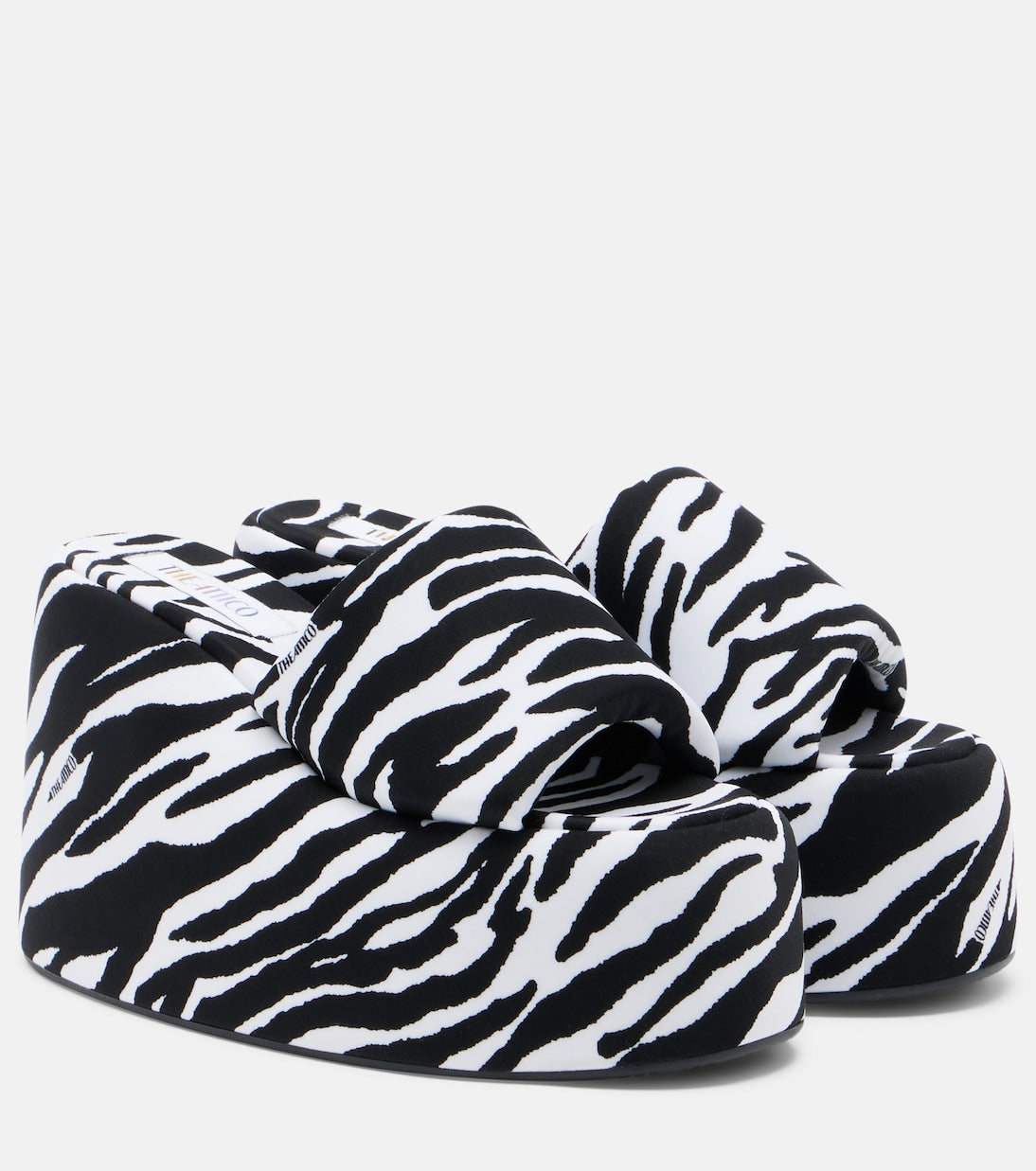 The Attico - Mochi zebra-print platform slides