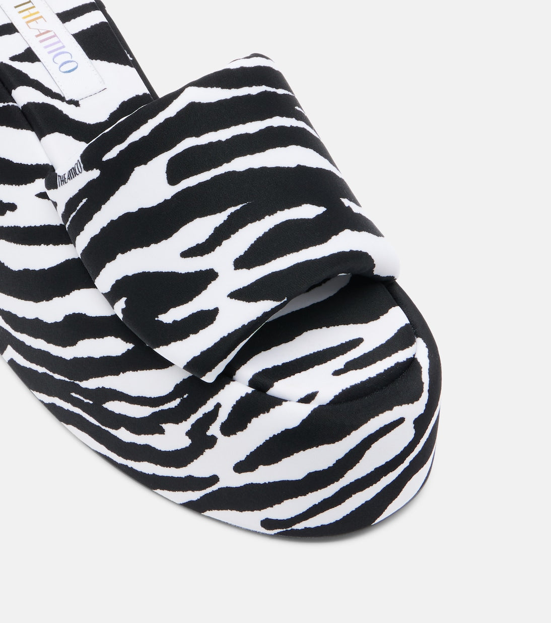 The Attico - Mochi zebra-print platform slides
