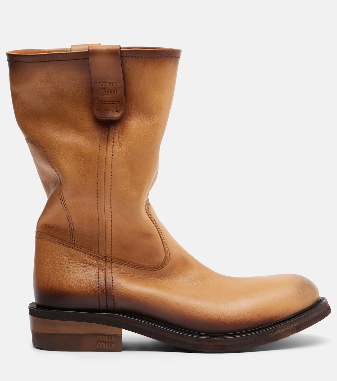 Miu Miu - Foule leather ankle boots