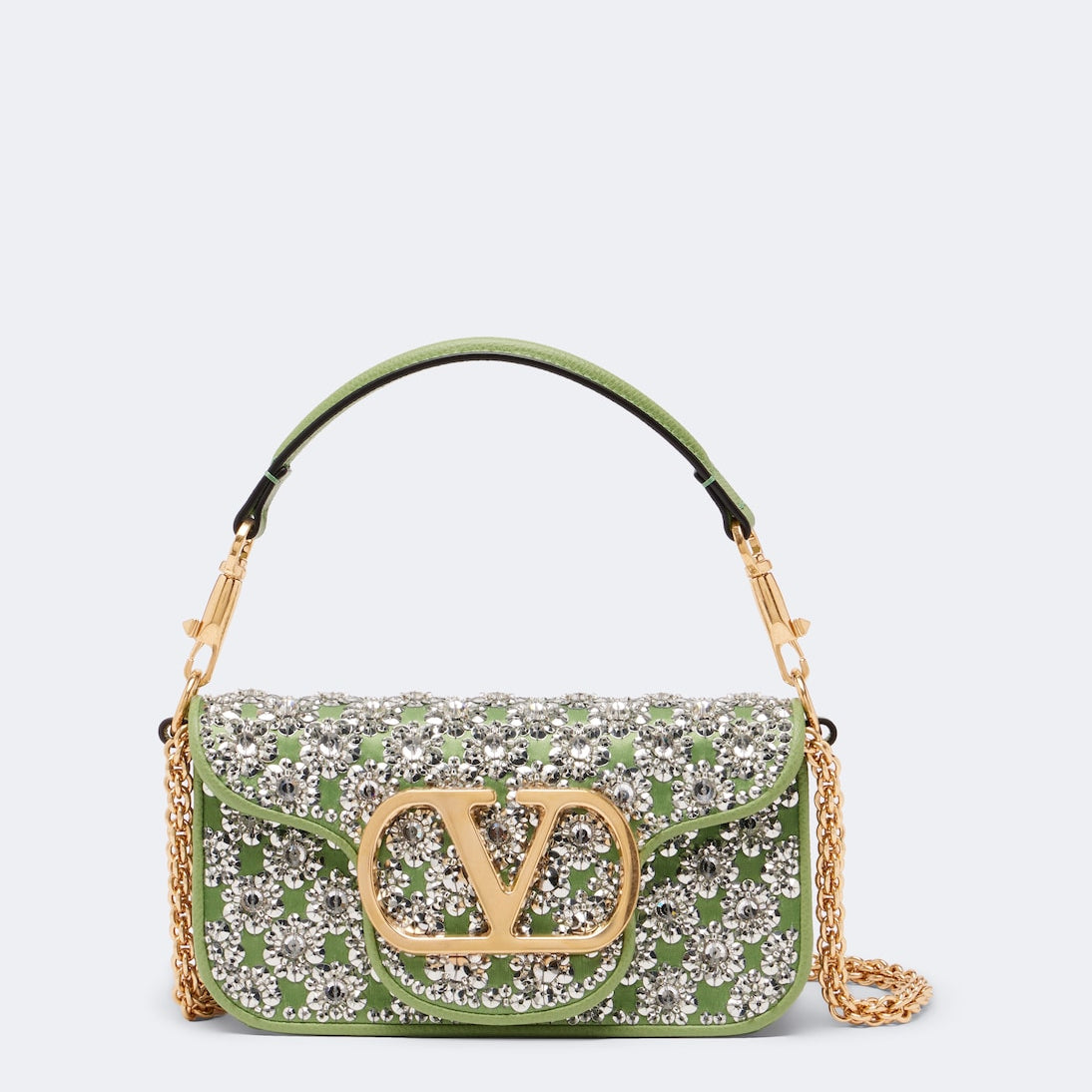 Valentino Garavani - Locò Small embellished satin shoulder bag