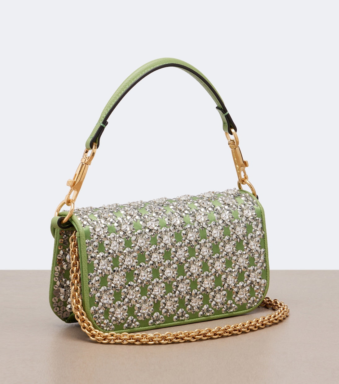 Valentino Garavani - Locò Small embellished satin shoulder bag