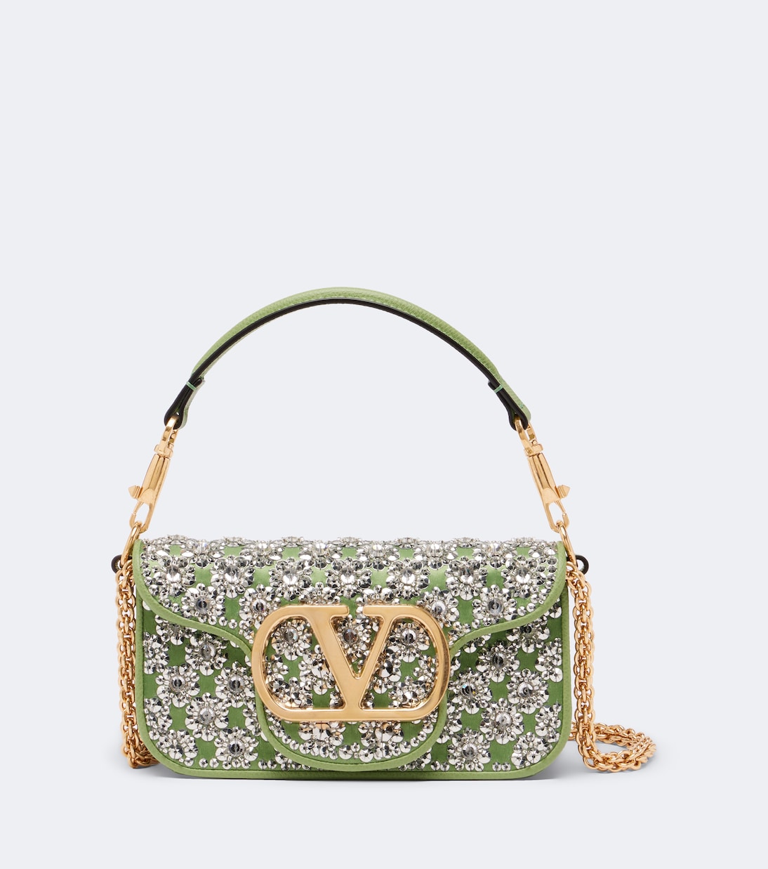Valentino Garavani - Locò Small embellished satin shoulder bag